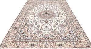 Tappeto Nain 9la Medaglione Floreale Avorio Blu 203x303 Cm