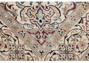 Tappeto Nain Kashmar Medaglione Floreale Avorio Blu 196x302 Cm