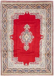 Tappeto Kerman Medaglione Rosso Blu Scuro 237x332 Cm