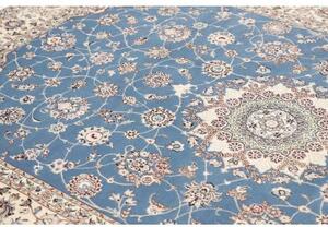 Tappeto Nain 6la Medaglione Floreale Azzurro Avorio 167x255 Cm