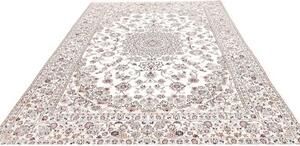 Tappeto Nain 9la Medaglione Floreale Avorio Blu 205x317 Cm