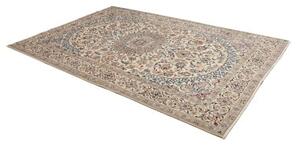 Tappeto Nain Kashmar Medaglione Floreale Avorio Blu 196x302 Cm