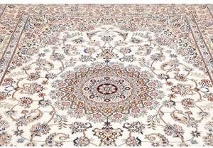 Tappeto Nain 9la Medaglione Floreale Avorio Blu 203x303 Cm