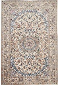 Tappeto Nain Kashmar Medaglione Floreale Avorio Blu 196x302 Cm