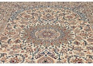 Tappeto Nain Kashmar Medaglione Floreale Avorio Blu 196x302 Cm