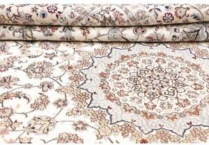 Tappeto Nain 9la Medaglione Floreale Avorio Blu 208x318 Cm