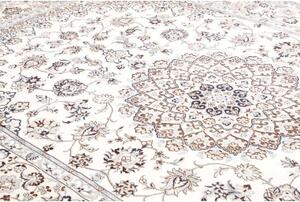 Tappeto Nain 9la Medaglione Floreale Avorio Blu 205x325 Cm