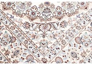 Tappeto Nain 9la Medaglione Floreale Avorio Blu 205x317 Cm