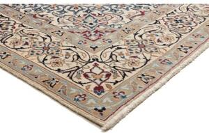 Tappeto Nain Kashmar Medaglione Floreale Avorio Blu 196x302 Cm