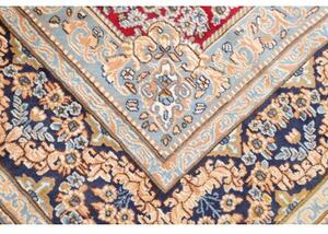 Tappeto Kerman Medaglione Rosso Blu Scuro 237x332 Cm