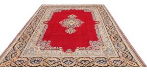 Tappeto Kerman Medaglione Rosso Blu Scuro 237x332 Cm