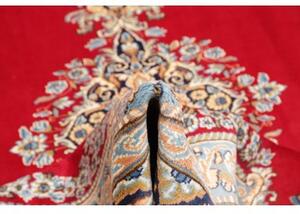 Tappeto Kerman Medaglione Rosso Blu Scuro 237x332 Cm
