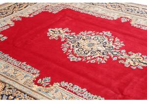 Tappeto Kerman Medaglione Rosso Blu Scuro 237x332 Cm