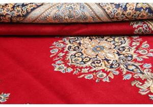 Tappeto Kerman Medaglione Rosso Blu Scuro 237x332 Cm