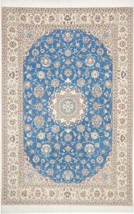 Tappeto Nain 6la Medaglione Floreale Azzurro Avorio 167x255 Cm