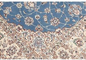 Tappeto Nain 6la Medaglione Floreale Azzurro Avorio 167x255 Cm