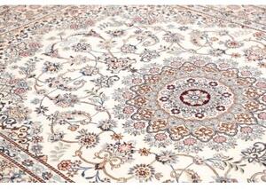 Tappeto Nain 9la Medaglione Floreale Avorio Blu 203x303 Cm