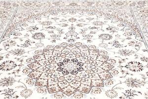 Tappeto Nain 9la Medaglione Floreale Avorio Blu 205x325 Cm