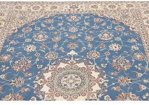 Tappeto Nain 6la Medaglione Floreale Azzurro Avorio 167x255 Cm