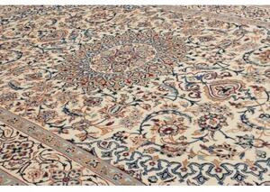 Tappeto Nain Kashmar Medaglione Floreale Avorio Blu 196x302 Cm