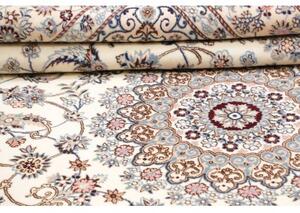 Tappeto Nain 9la Medaglione Floreale Avorio Blu 203x303 Cm