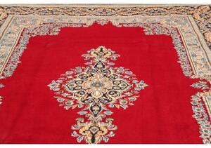Tappeto Kerman Medaglione Rosso Blu Scuro 237x332 Cm