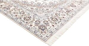 Tappeto Nain 9la Medaglione Floreale Avorio Blu 205x325 Cm