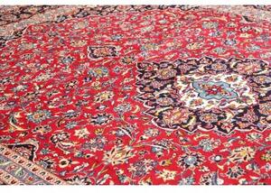 Tappeto Ardakan Medaglione Floreale Rosso Blu Scuro 303x405 Cm