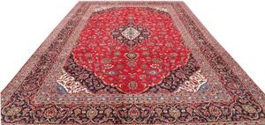 Tappeto Ardakan Medaglione Floreale Rosso Blu Scuro 283x413 Cm
