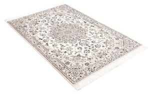 Tappeto Nain 9la Medaglione Floreale Avorio Azzurro 104x153 Cm