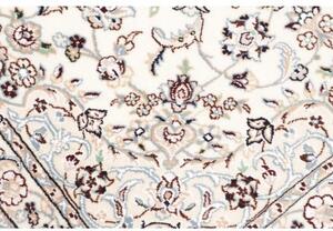 Tappeto Nain 9la Medaglione Floreale Avorio Azzurro 104x153 Cm