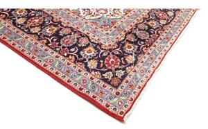 Tappeto Ardakan Medaglione Floreale Rosso Blu Scuro 303x405 Cm
