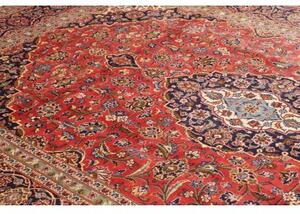 Tappeto Ardakan Medaglione Floreale Rosso Blu Scuro 253x368 Cm