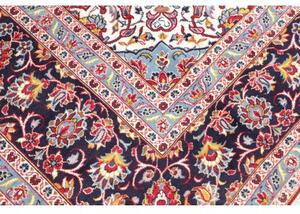 Tappeto Ardakan Medaglione Floreale Rosso Blu Scuro 303x405 Cm