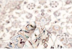 Tappeto Nain 9la Medaglione Floreale Avorio Azzurro 104x153 Cm