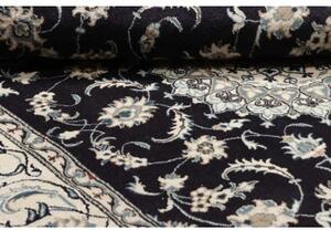 Tappeto Nain Kashmar Medaglione Floreale Blu Notte Avorio 196x302 Cm