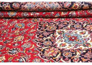 Tappeto Ardakan Medaglione Floreale Rosso Blu Scuro 303x405 Cm