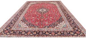Tappeto Ardakan Medaglione Floreale Rosso Blu Scuro 303x405 Cm