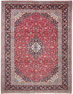 Tappeto Ardakan Medaglione Floreale Rosso Blu Scuro 303x405 Cm