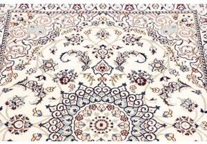 Tappeto Nain 9la Medaglione Floreale Avorio Blu Scuro 87x126 Cm