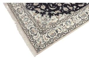 Tappeto Nain Kashmar Medaglione Floreale Blu Notte Avorio 196x302 Cm