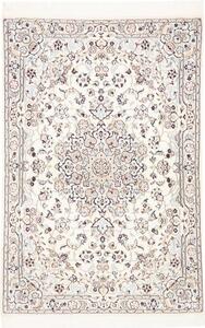 Tappeto Nain 9la Medaglione Floreale Avorio Azzurro 104x153 Cm