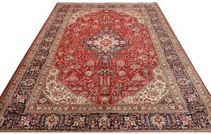 Tappeto Tabriz Stilizzato Rosso Blu Scuro 200x307 Cm