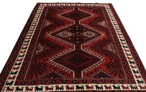 Tappeto Lori Geometrico Rosso Scuro Nero 180x260 Cm