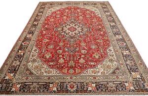 Tappeto Tabriz Stilizzato Rosso Blu Scuro 203x300 Cm