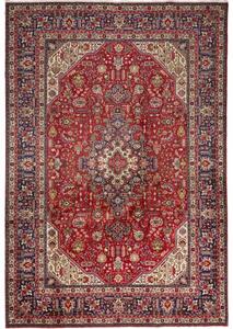 Tappeto Tabriz Stilizzato Rosso Blu Scuro 203x295 Cm