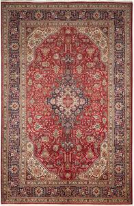 Tappeto Tabriz Stilizzato Rosso Blu Scuro 200x307 Cm