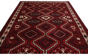 Tappeto Lori Geometrico Rosso Blu Scuro 226x306 Cm