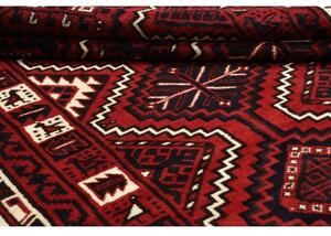 Tappeto Lori Geometrico Rosso Blu Scuro 226x306 Cm