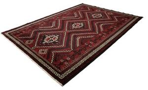 Tappeto Lori Geometrico Rosso Scuro Nero 224x306 Cm